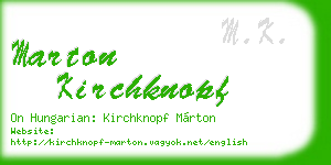 marton kirchknopf business card