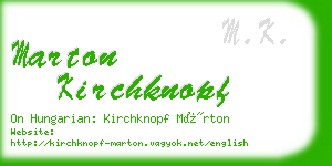 marton kirchknopf business card